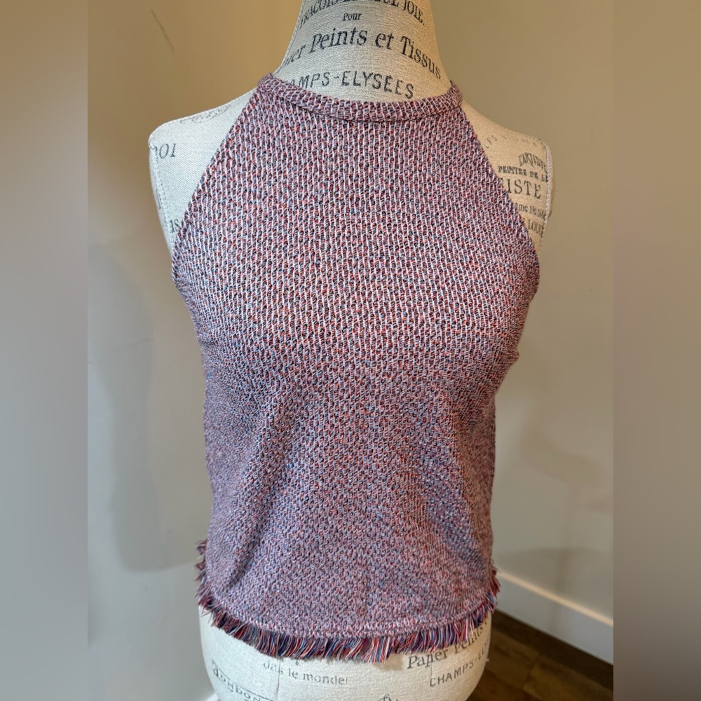 Zara Red and White Knit Tank Top